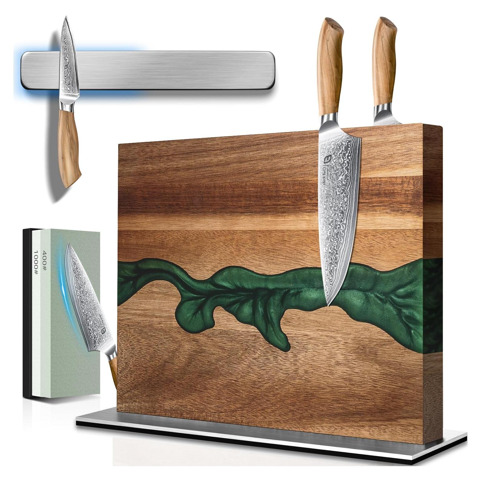 Bloque Magnético para Cuchillos Emojoy de Acacia 33cm