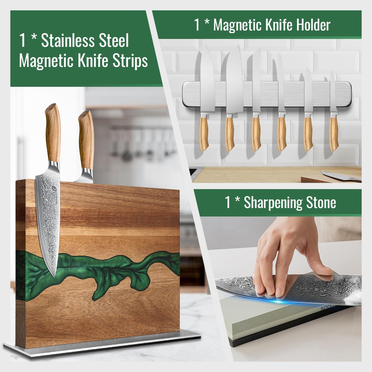 Bloque Magnético para Cuchillos Emojoy de Acacia 33cm