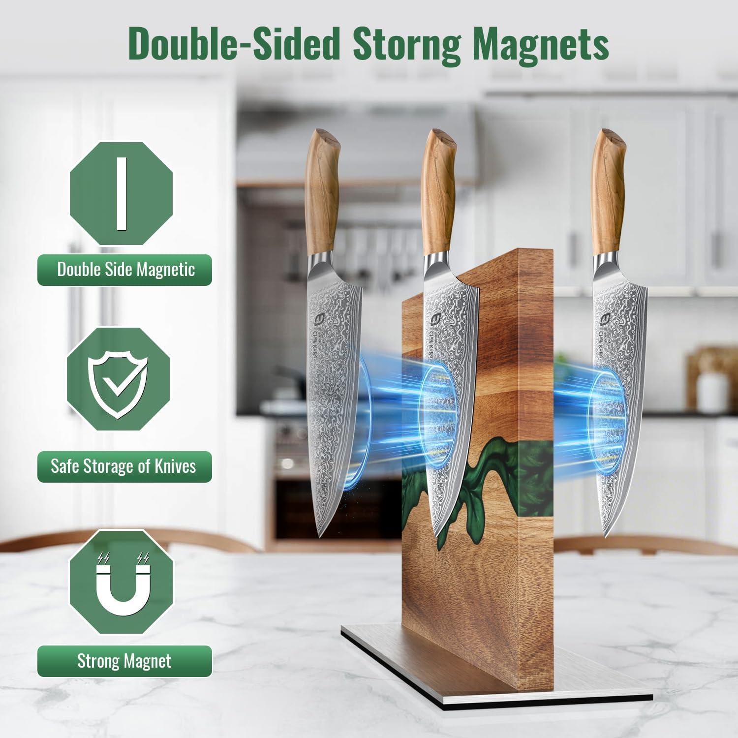 Bloque Magnético para Cuchillos Emojoy de Acacia 33cm