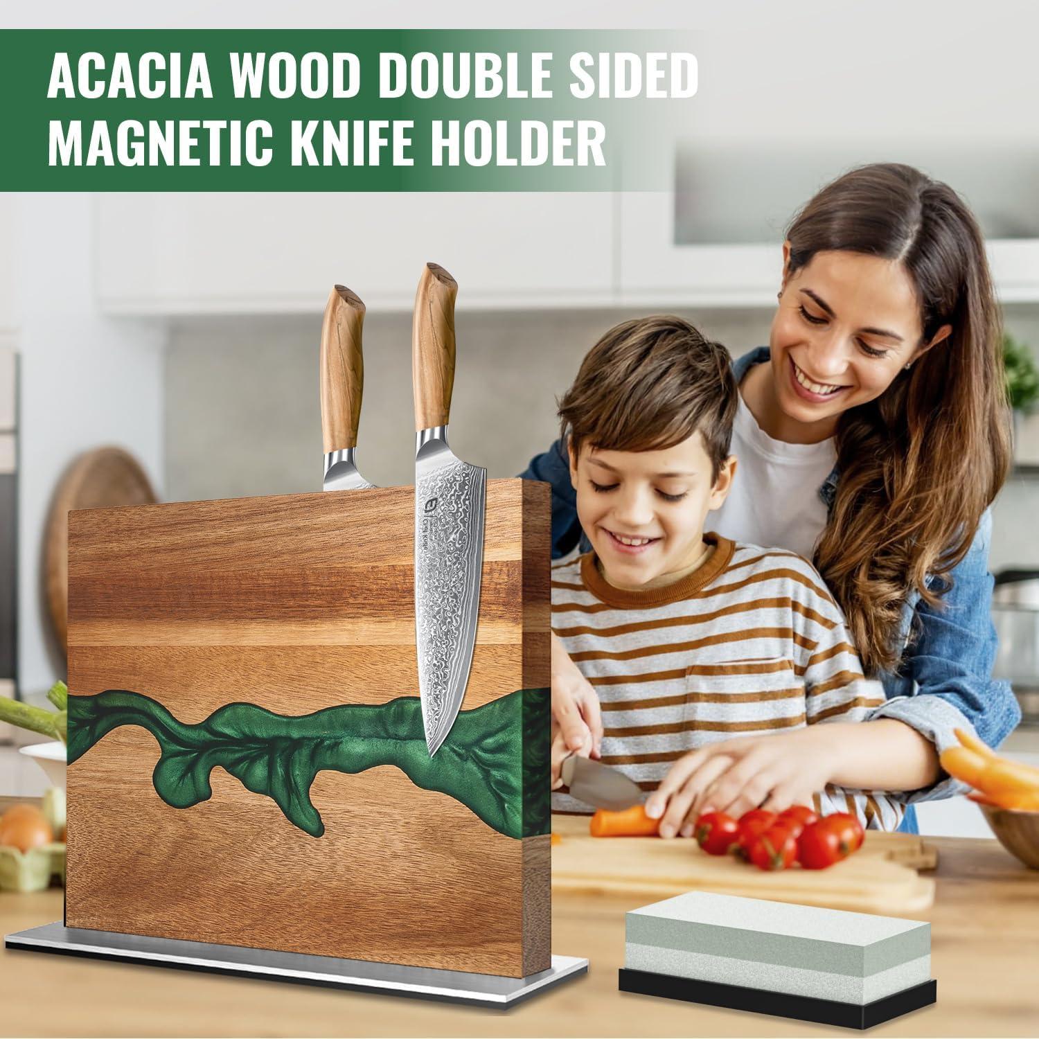 Bloque Magnético para Cuchillos Emojoy de Acacia 33cm