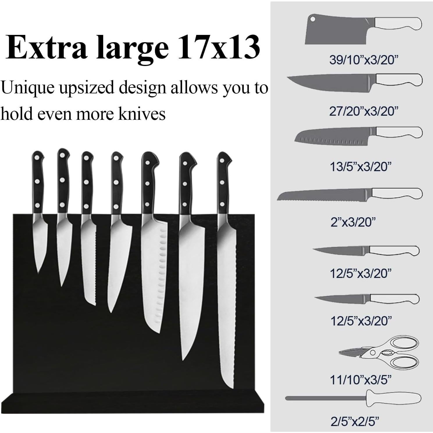 Soporte Magnético para Cuchillos Unihrpa de Acacia Negra 40x30 cm