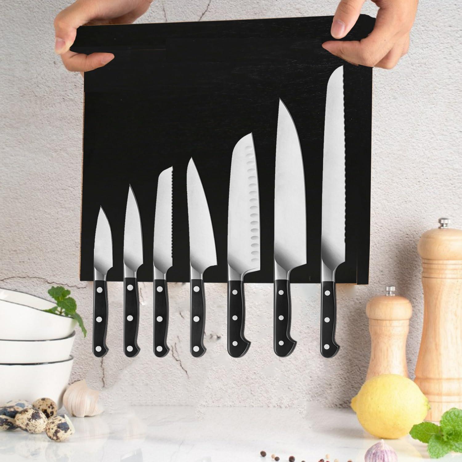 Soporte Magnético para Cuchillos Unihrpa de Acacia Negra 40x30 cm