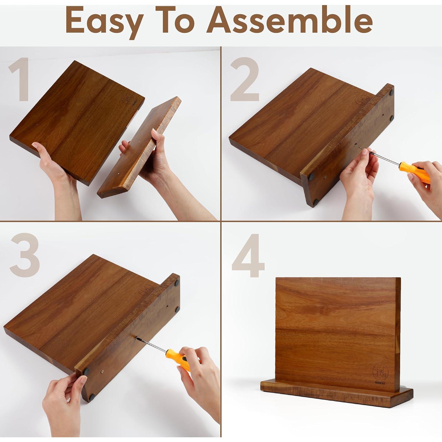 Bloque Magnético para Cuchillos Winklez 30.48x25.4 cm Madera Acacia