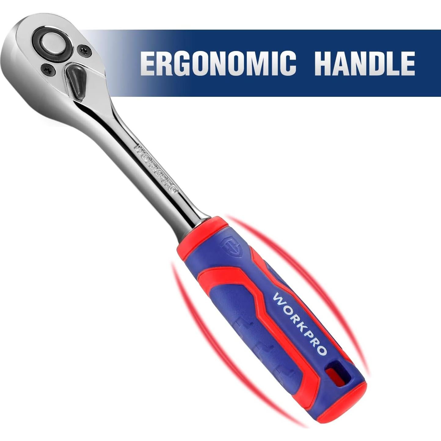 Set de Trinquete WORKPRO 3 Piezas 72 Dientes 0,64-1,27 cm