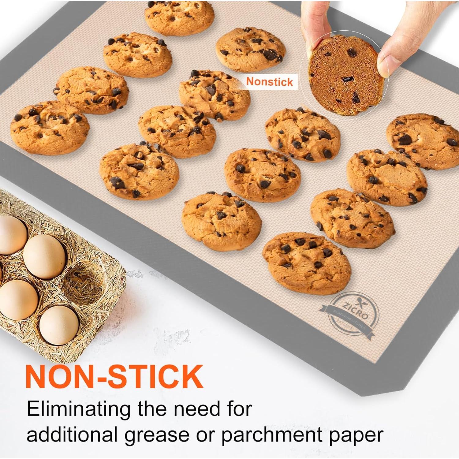 Tapetes de Hornear de Silicona ZICRO - 3 Piezas Reutilizables