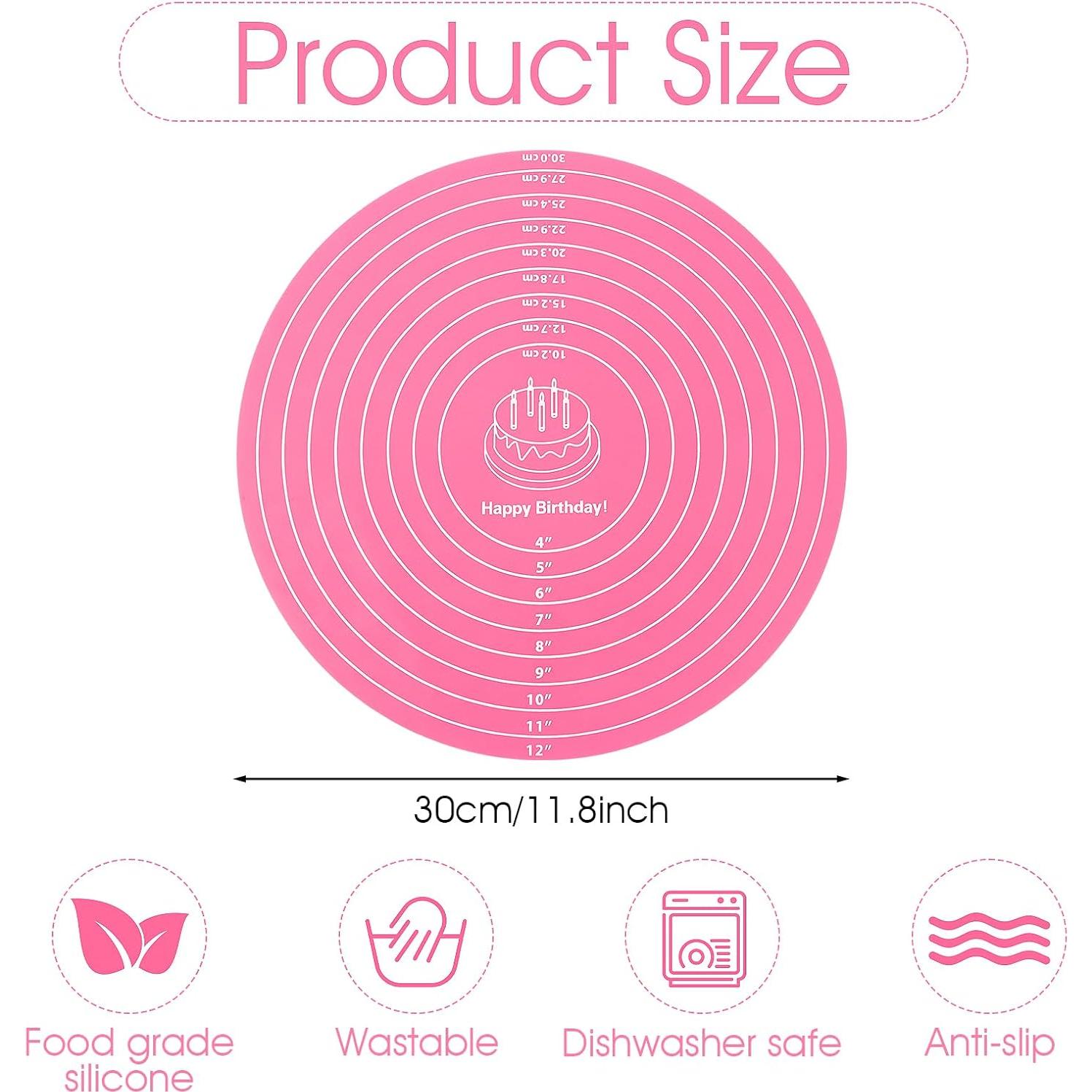 Alfombrilla de Silicona Redonda 30cm DSLSQD Antiadherente Azul