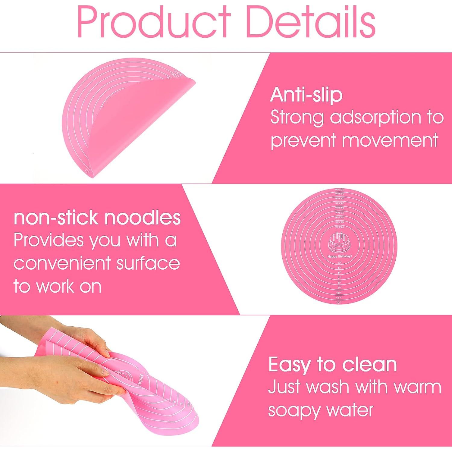 Alfombrilla de Silicona Redonda 30cm DSLSQD Antiadherente Azul