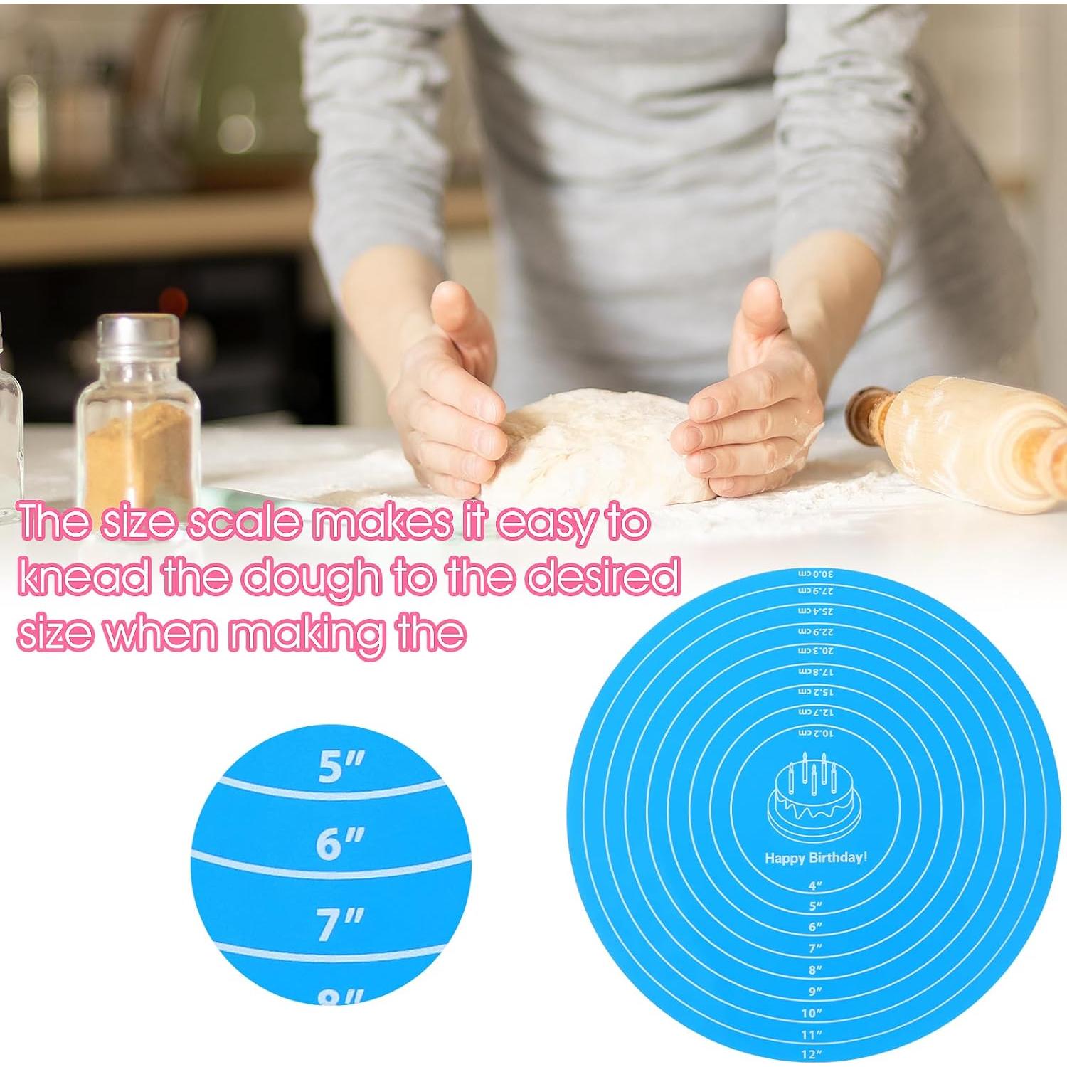 Alfombrilla de Silicona Redonda 30cm DSLSQD Antiadherente Azul