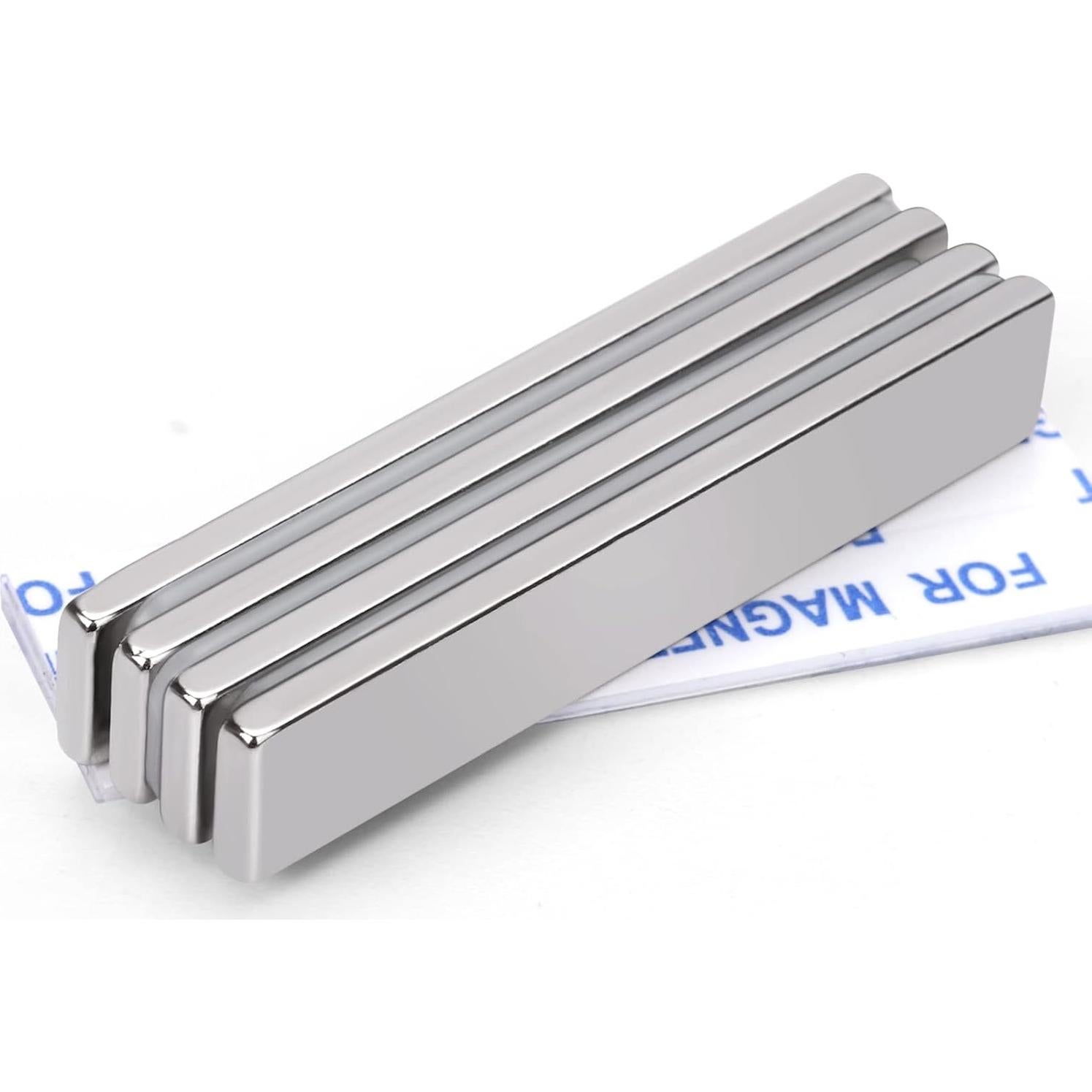 Imanes de Neodimio MIKEDE 4 Pack 60x10x3 mm con Adhesivo