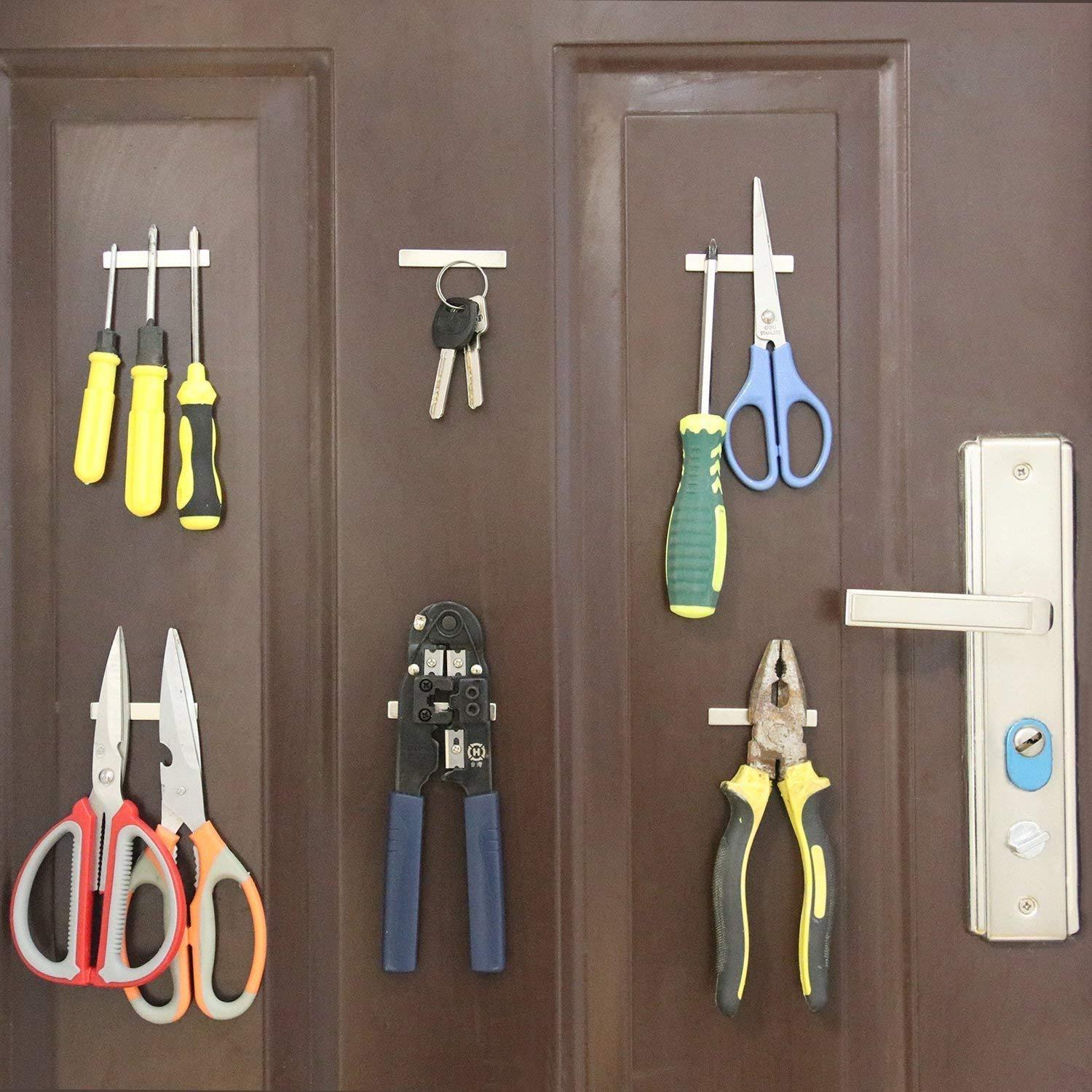 Imanes de Neodimio MIKEDE 4 Pack 60x10x3 mm con Adhesivo