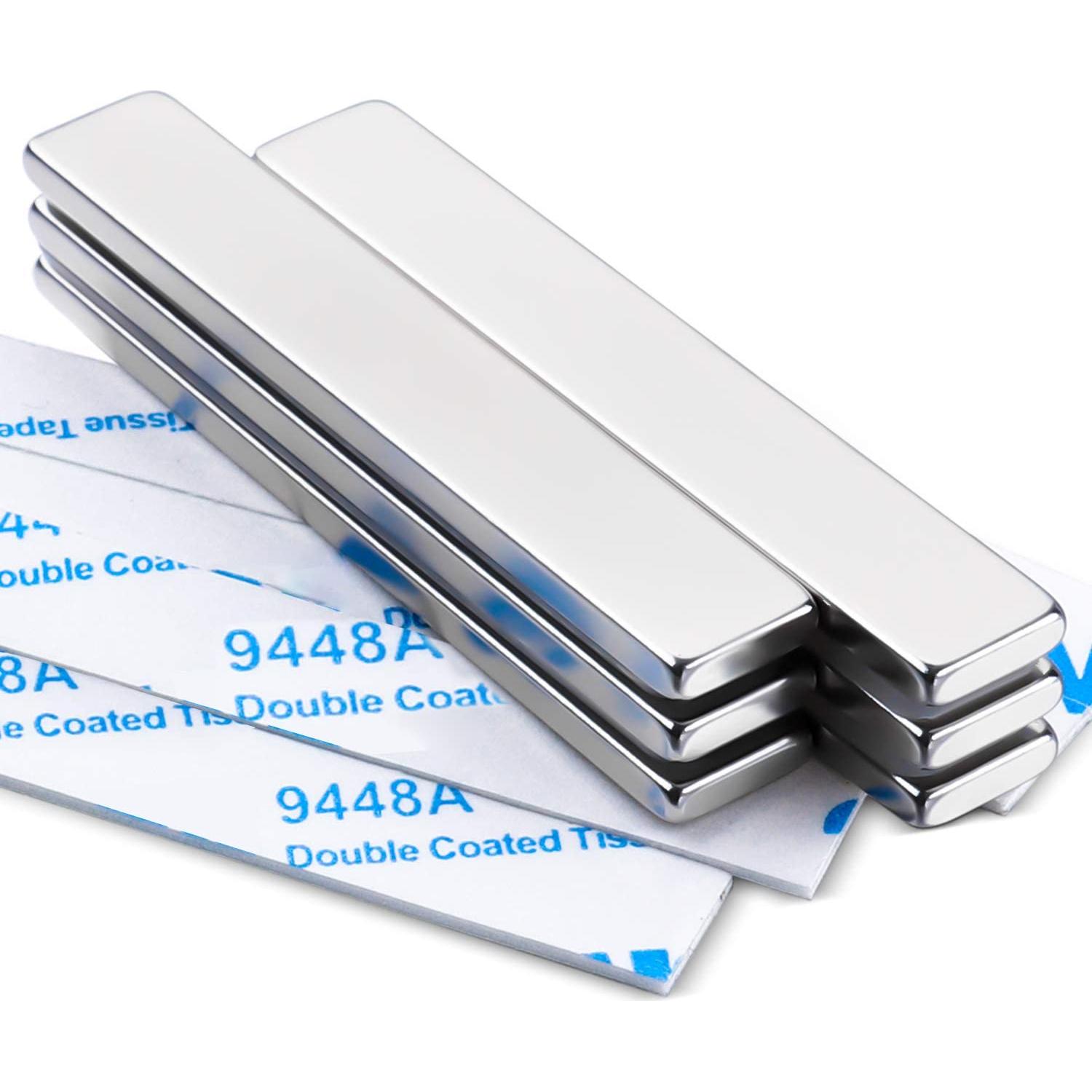 Imanes de Neodimio MIKEDE 4 Pack 60x10x3 mm con Adhesivo