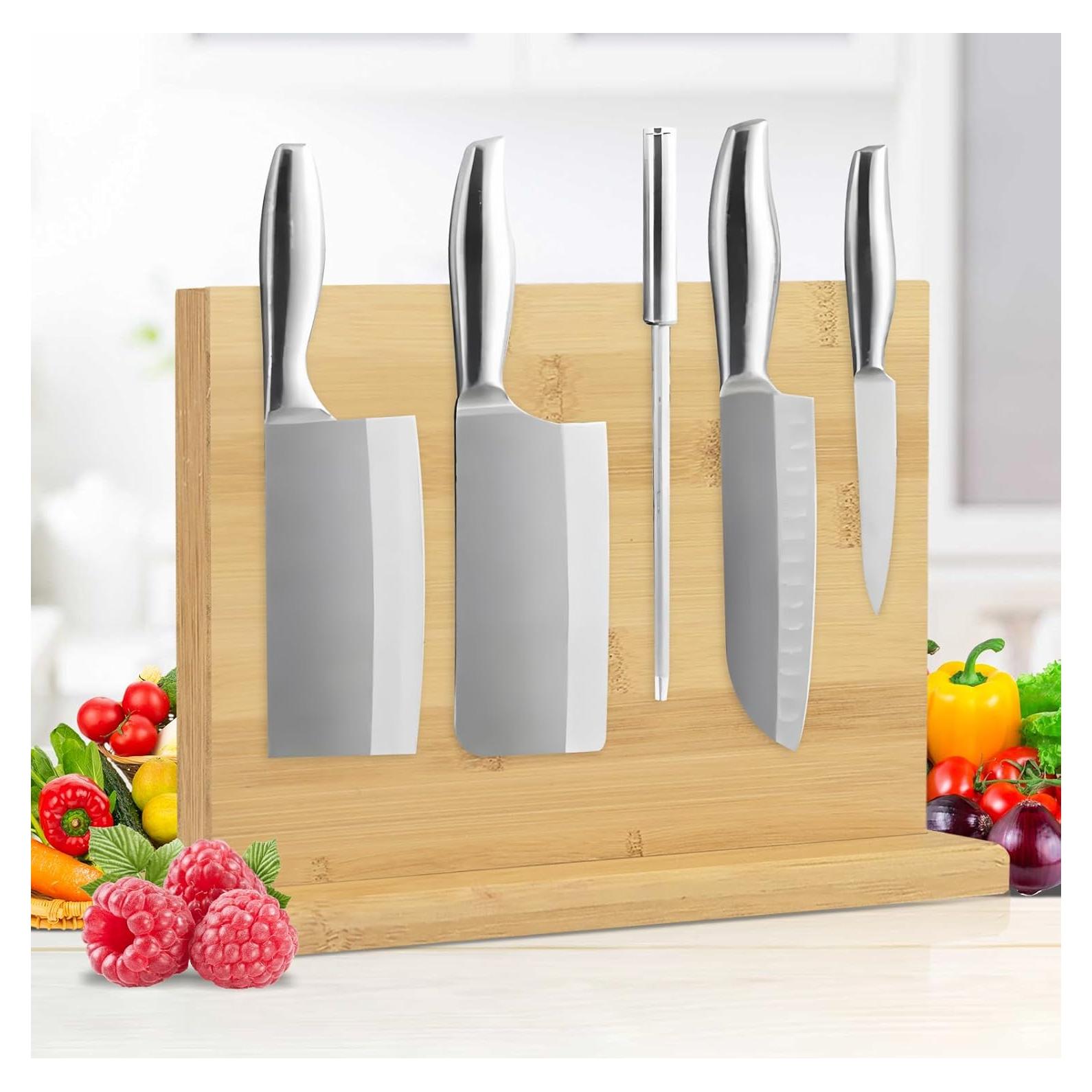 Soporte Magnético de Cuchillos SEHAUSEU de Bambú 27.7x17.8cm
