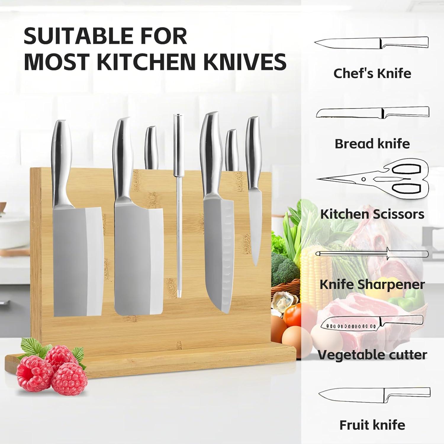 Soporte Magnético de Cuchillos SEHAUSEU de Bambú 27.7x17.8cm