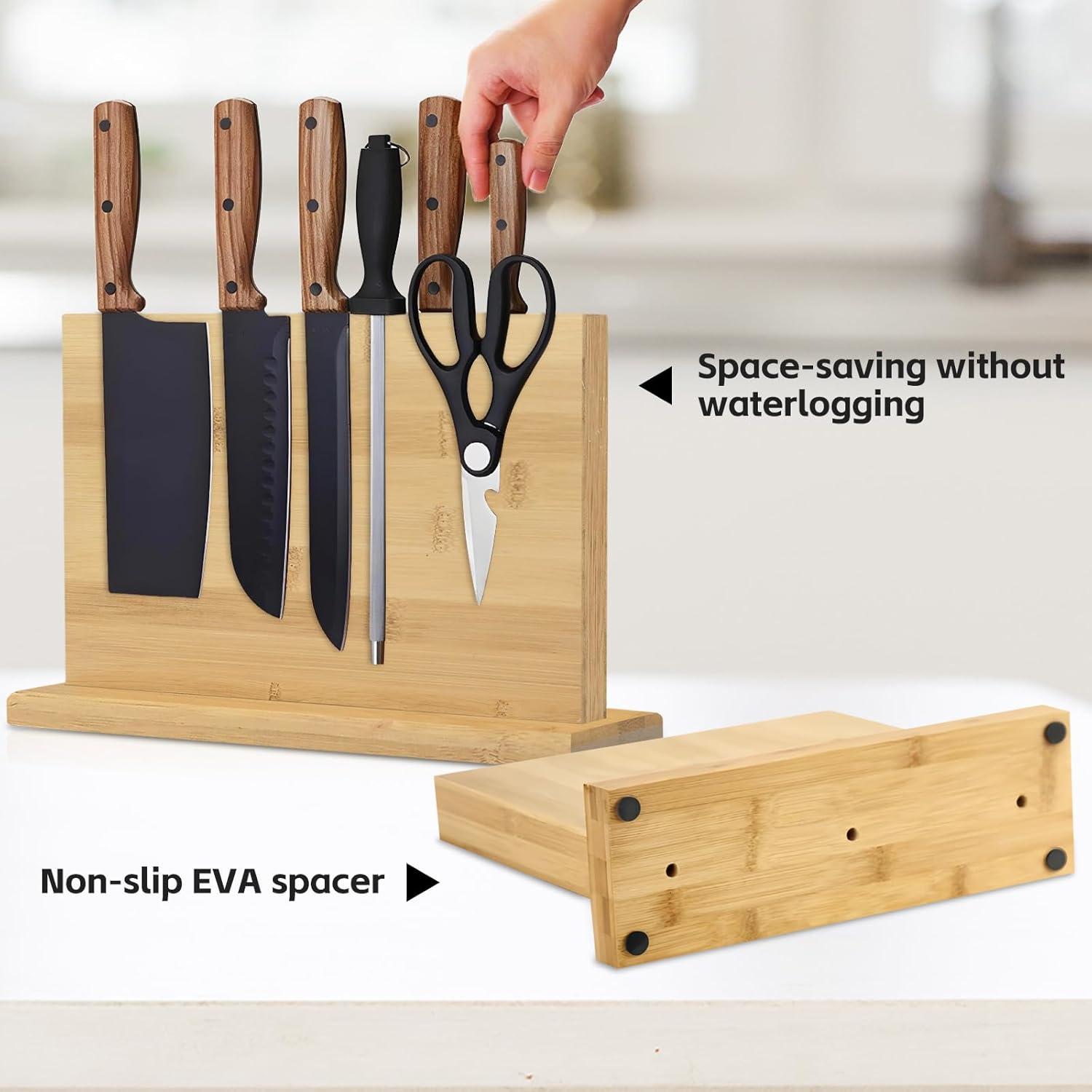 Soporte Magnético de Cuchillos SEHAUSEU de Bambú 27.7x17.8cm