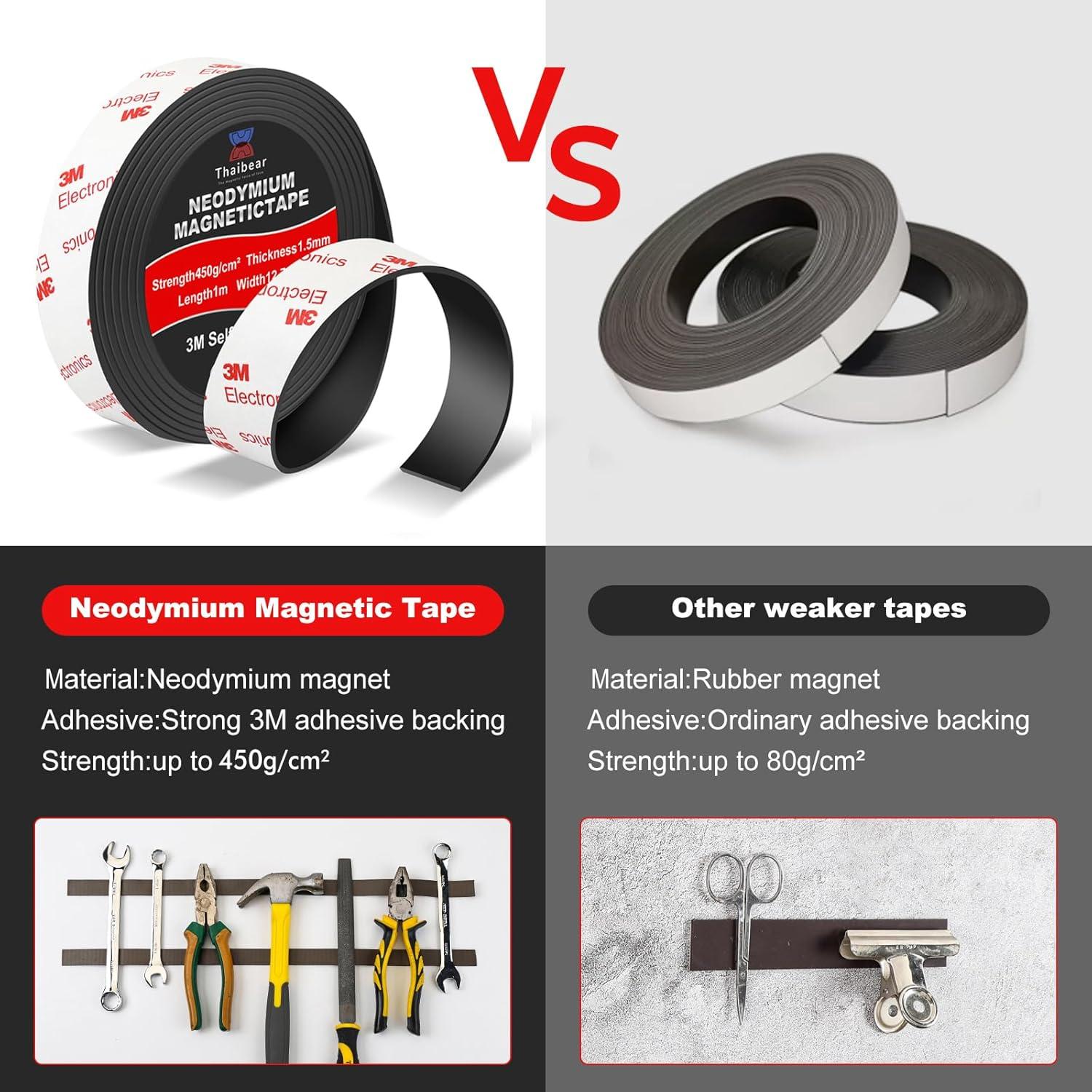 Cinta Magnética Flexible Thaibear 1.27 cm x 1 m Adhesivo 3M