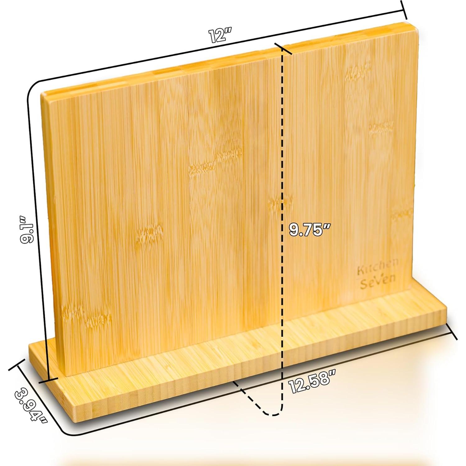 Bloque de cuchillos magnético Kitchen Seven 14 cuchillos bambú