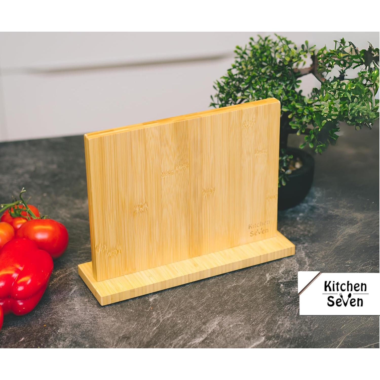 Bloque de cuchillos magnético Kitchen Seven 14 cuchillos bambú