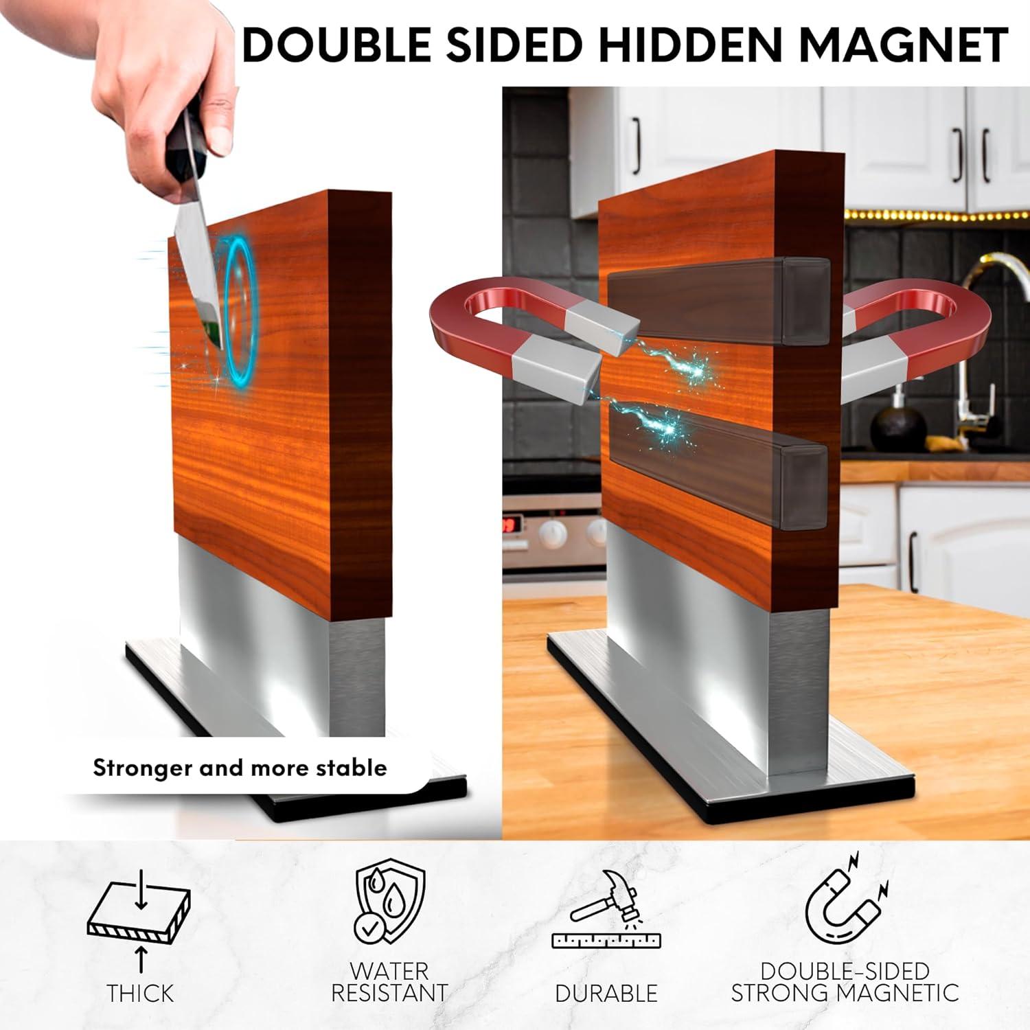 Bloque Magnético para Cuchillos FOSSTA - Madera Acacia y Acero