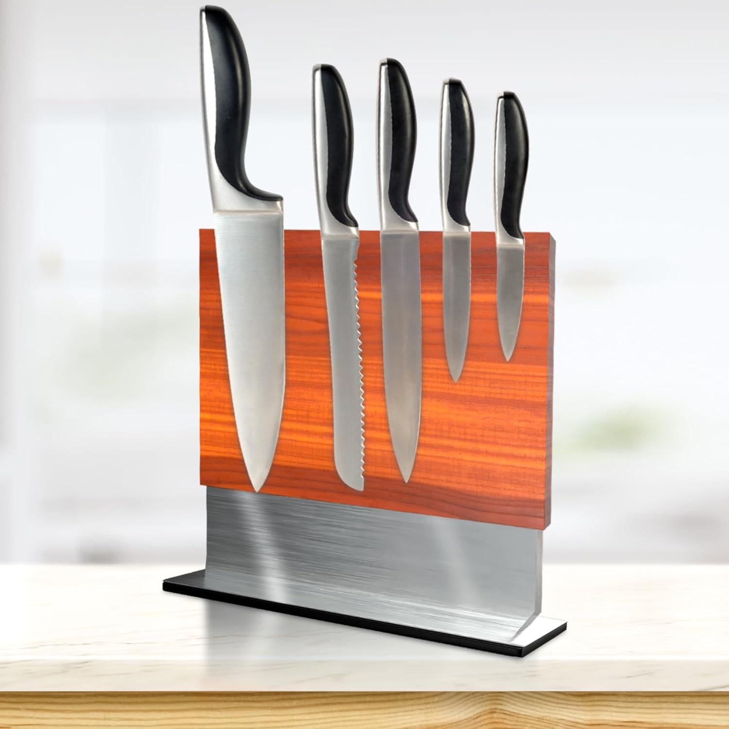 Bloque Magnético para Cuchillos FOSSTA - Madera Acacia y Acero