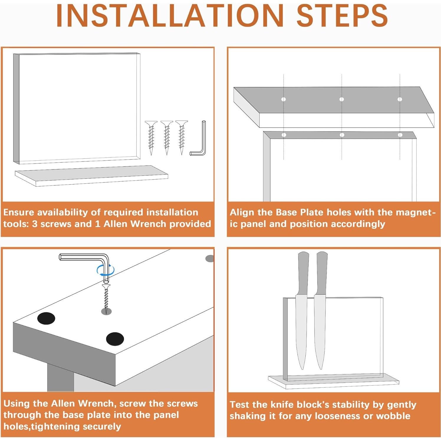 Soporte Magnético para Cuchillos WELLSTAR Acacia 40.6x25.4cm