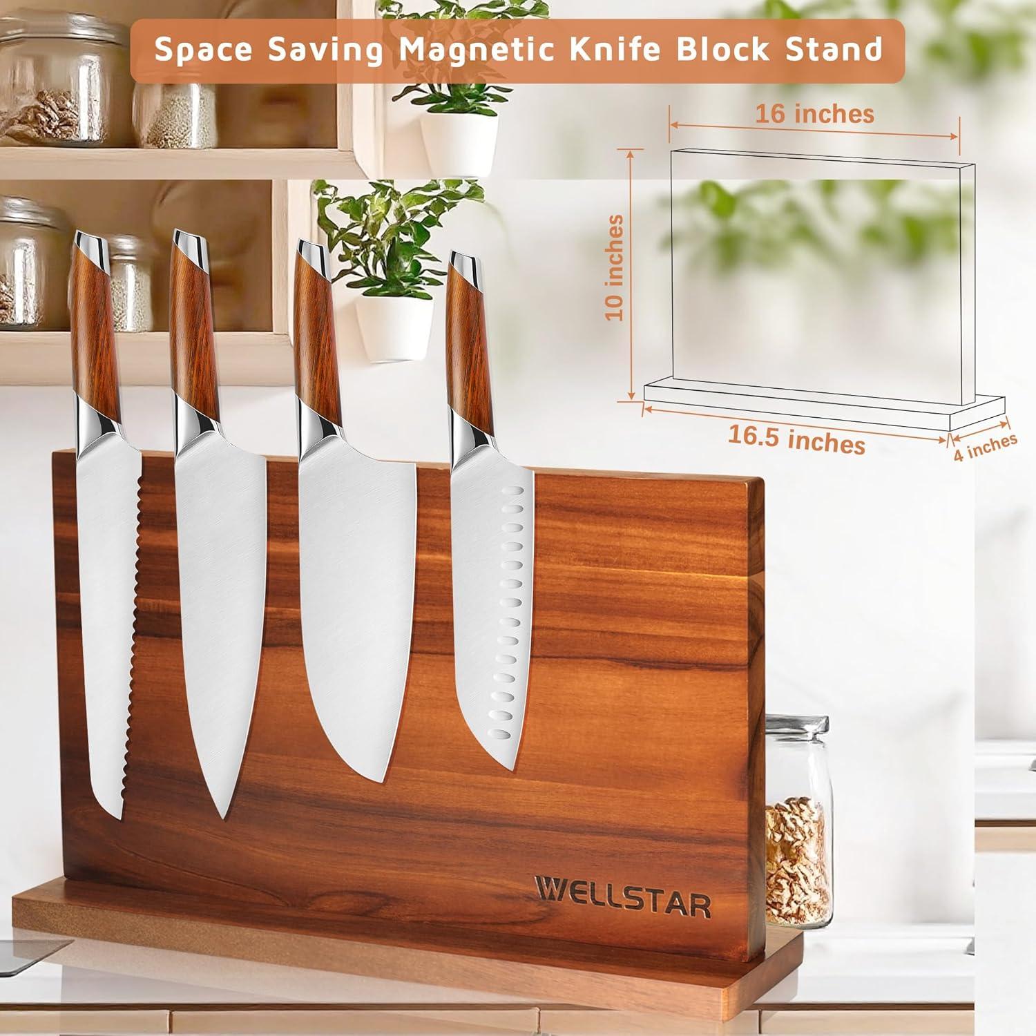 Soporte Magnético para Cuchillos WELLSTAR Acacia 40.6x25.4cm
