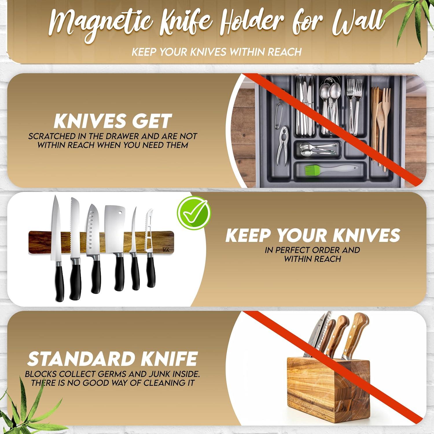 Soporte Magnético para Cuchillos Kiaansh-Kiavi 40.6cm Madera