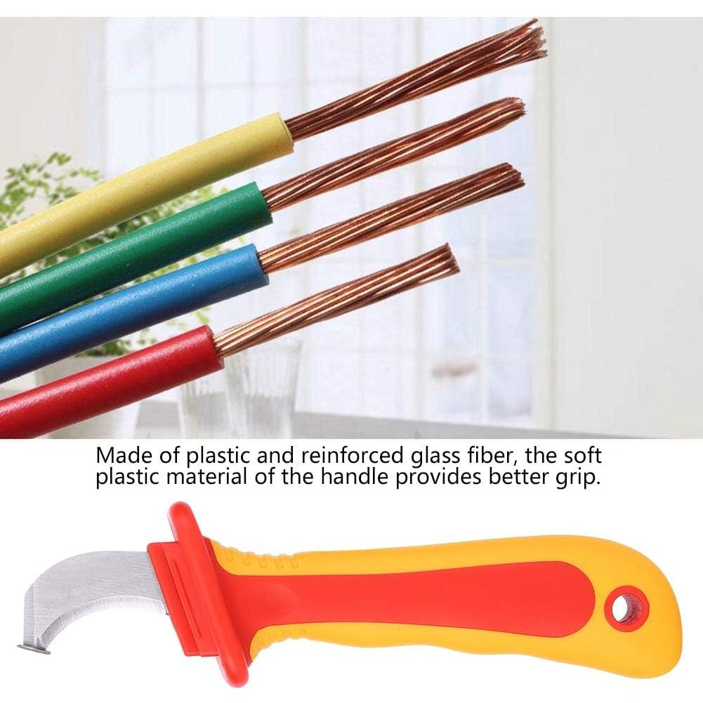 Cuchillo de Electricista Aislado Akozon 1000V 21cm Acero Inoxidable