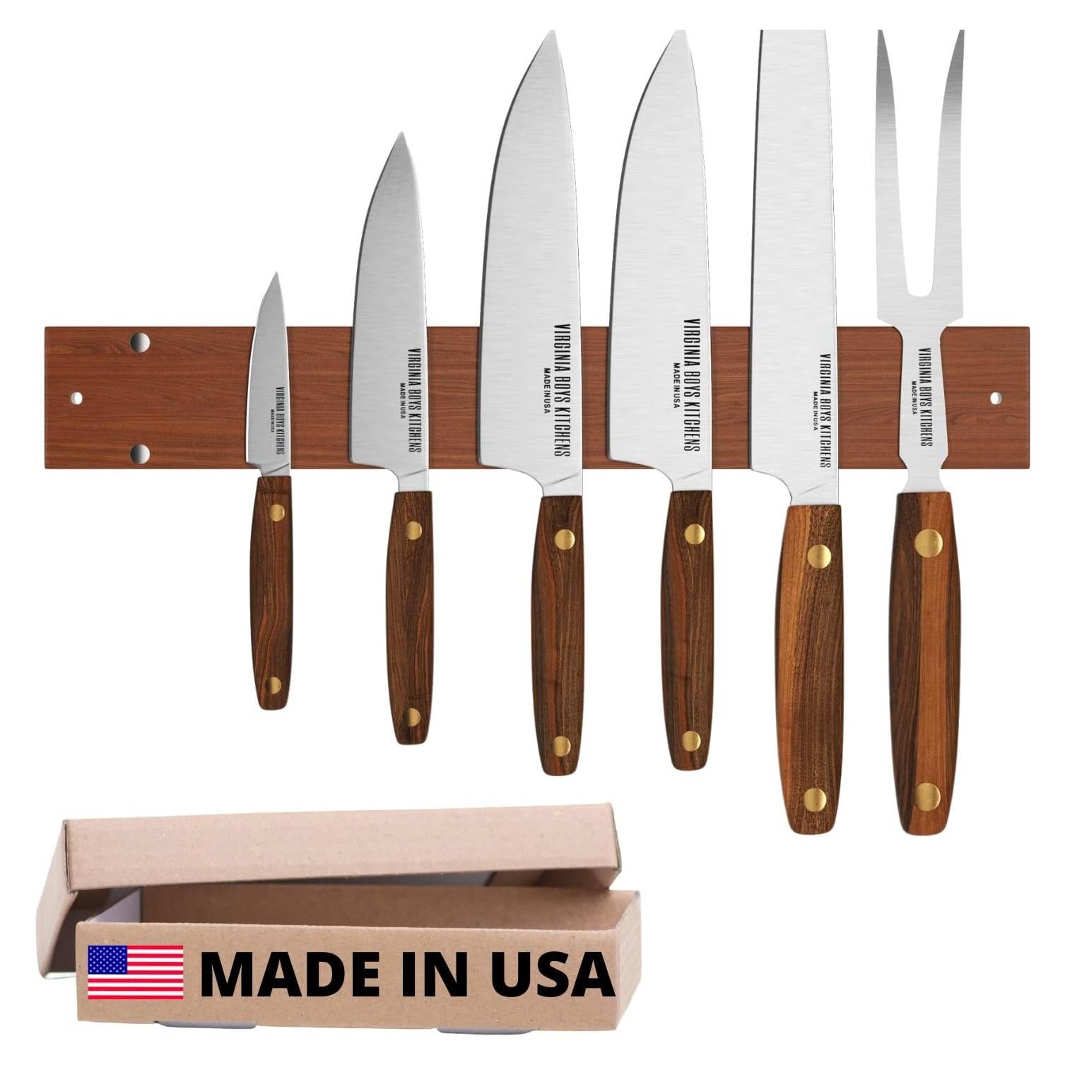 Tira Magnética para Cuchillos Virginia Boys 40.64 cm Madera Nogal