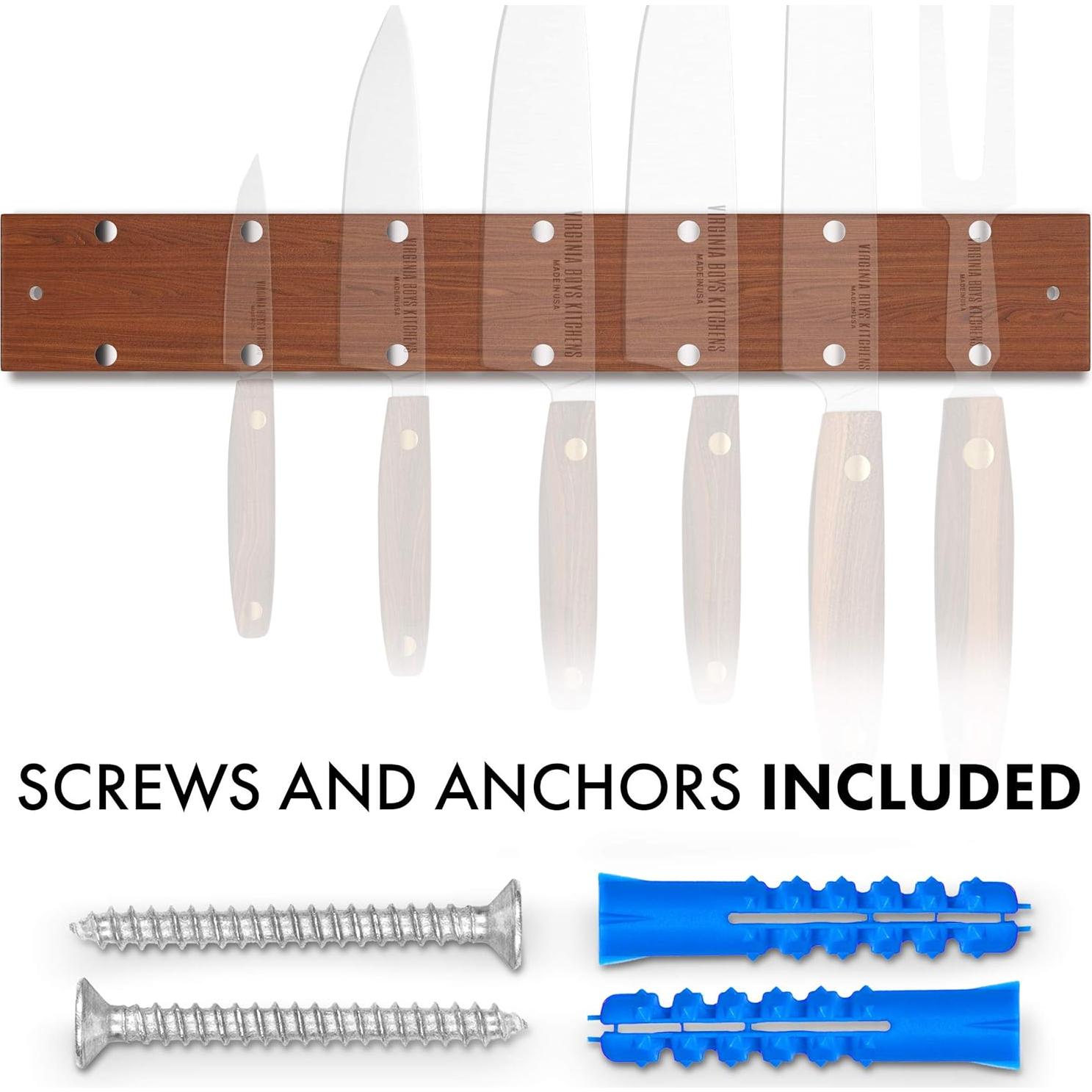 Tira Magnética para Cuchillos Virginia Boys 40.64 cm Madera Nogal