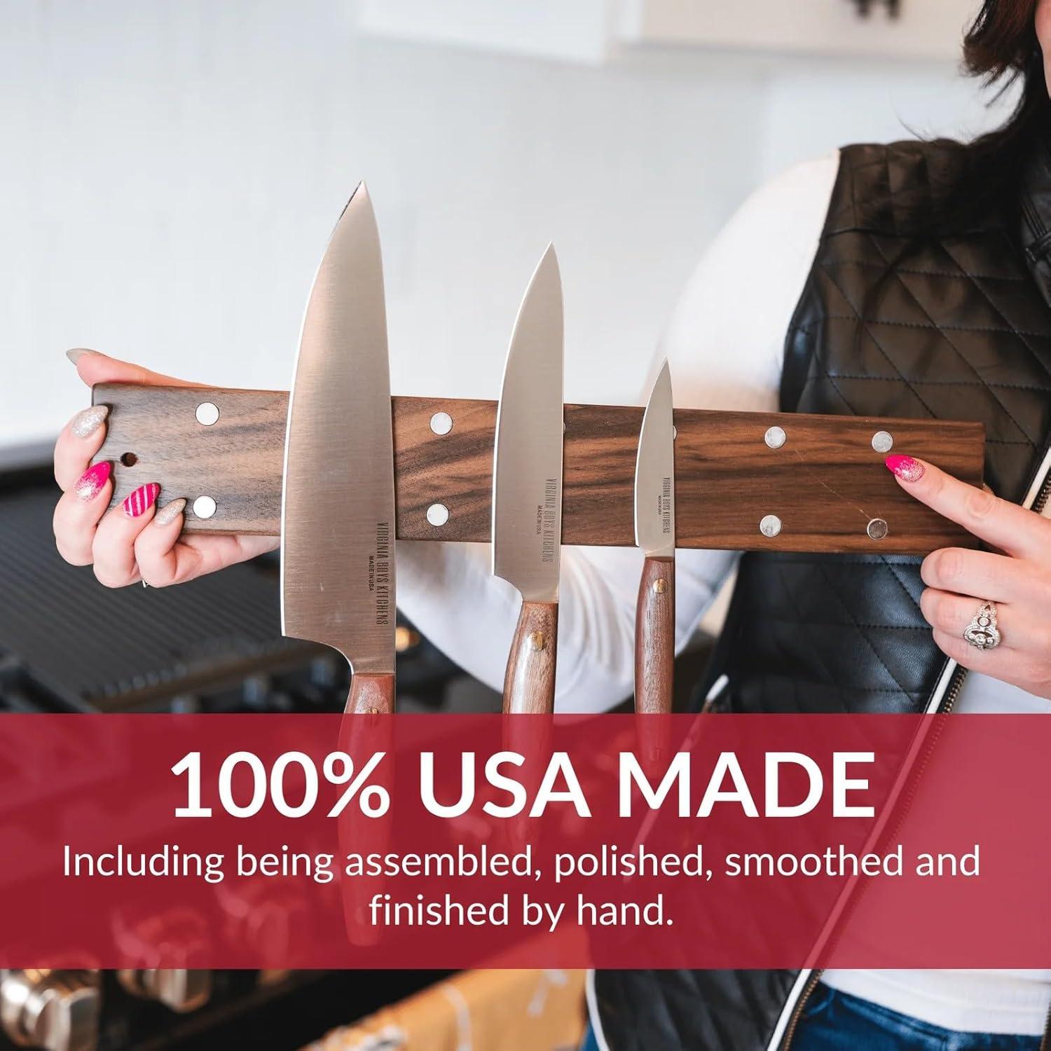 Tira Magnética para Cuchillos Virginia Boys 40.64 cm Madera Nogal