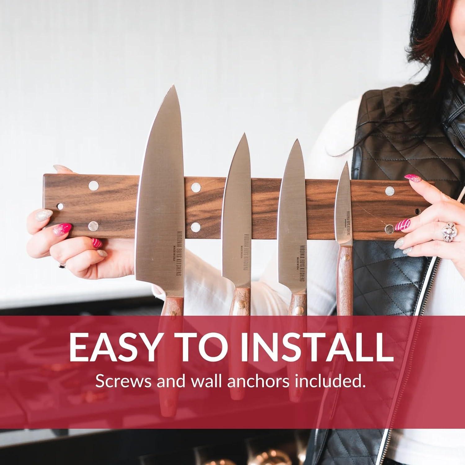 Tira Magnética para Cuchillos Virginia Boys 40.64 cm Madera Nogal