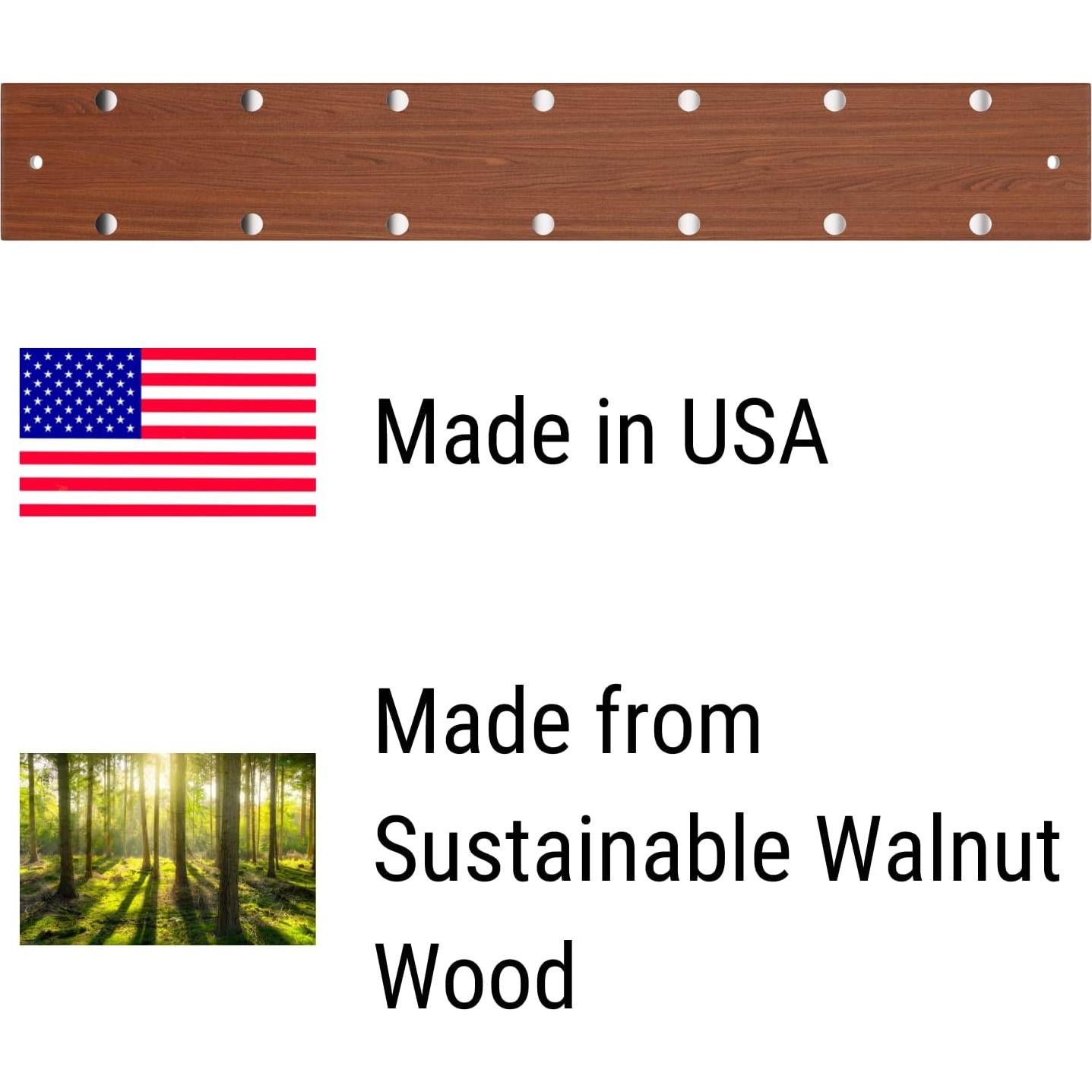 Tira Magnética para Cuchillos Virginia Boys 40.64 cm Madera Nogal