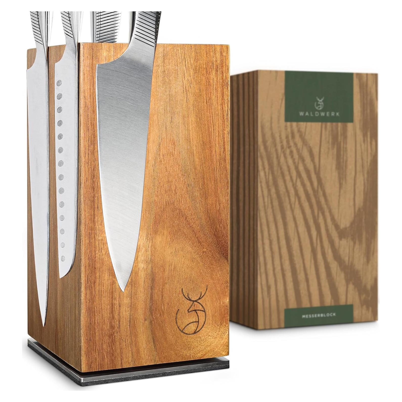 Soporte Magnético para Cuchillos WALDWERK de Madera Acacia 360°