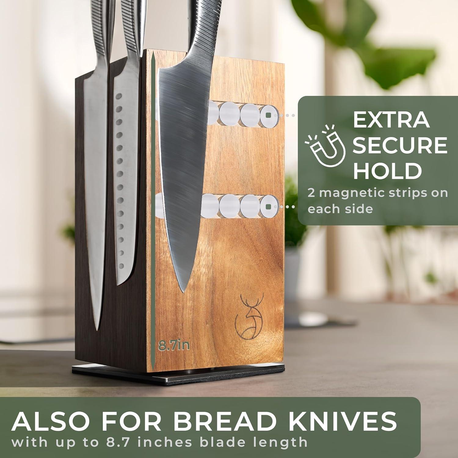 Soporte Magnético para Cuchillos WALDWERK de Madera Acacia 360°