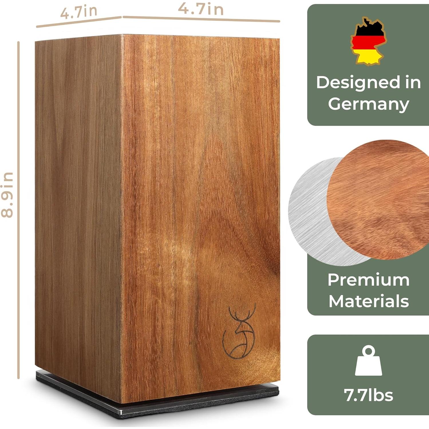 Soporte Magnético para Cuchillos WALDWERK de Madera Acacia 360°