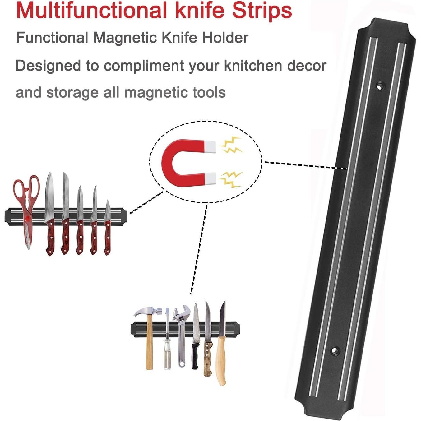 Tira Magnética para Cuchillos ARCPRM 38 cm - Organizador Multiusos