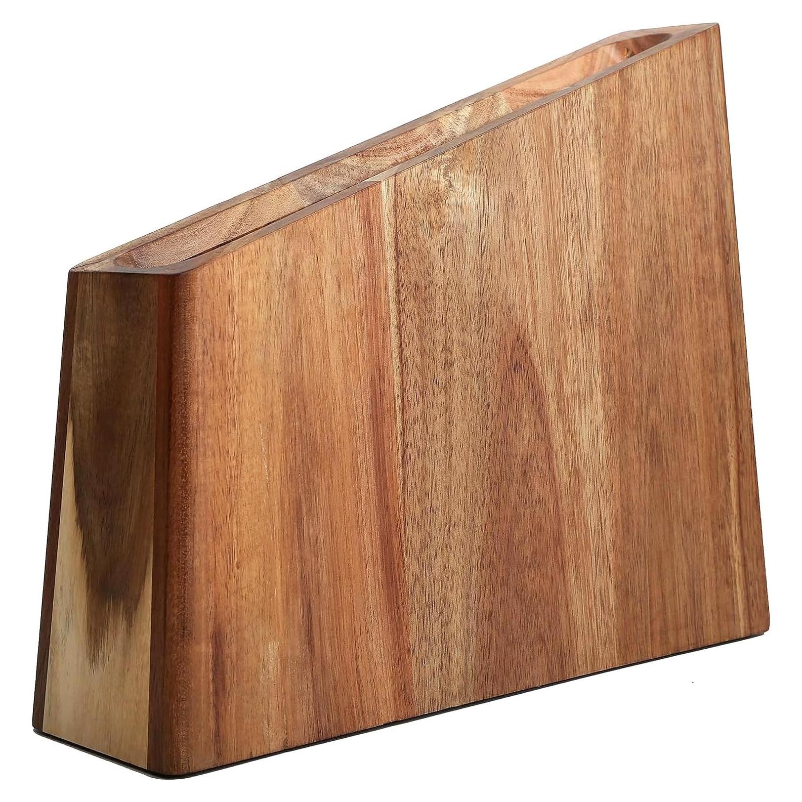 Bloque de cuchillos magnético Uniharpa de madera de acacia 31.75x26.67cm