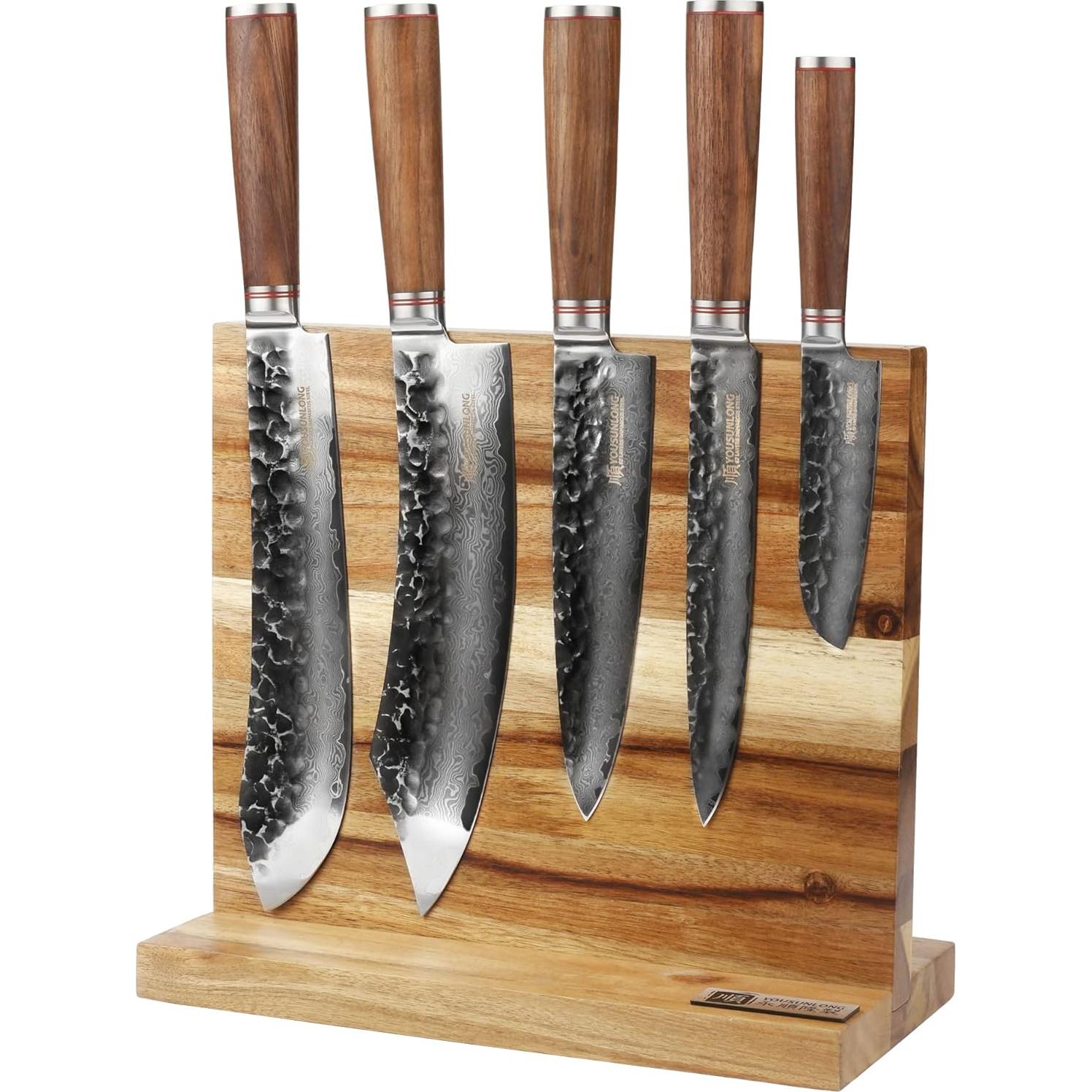 Bloque Magnético para Cuchillos YOUSUNLONG - Madera Acacia 32 cm