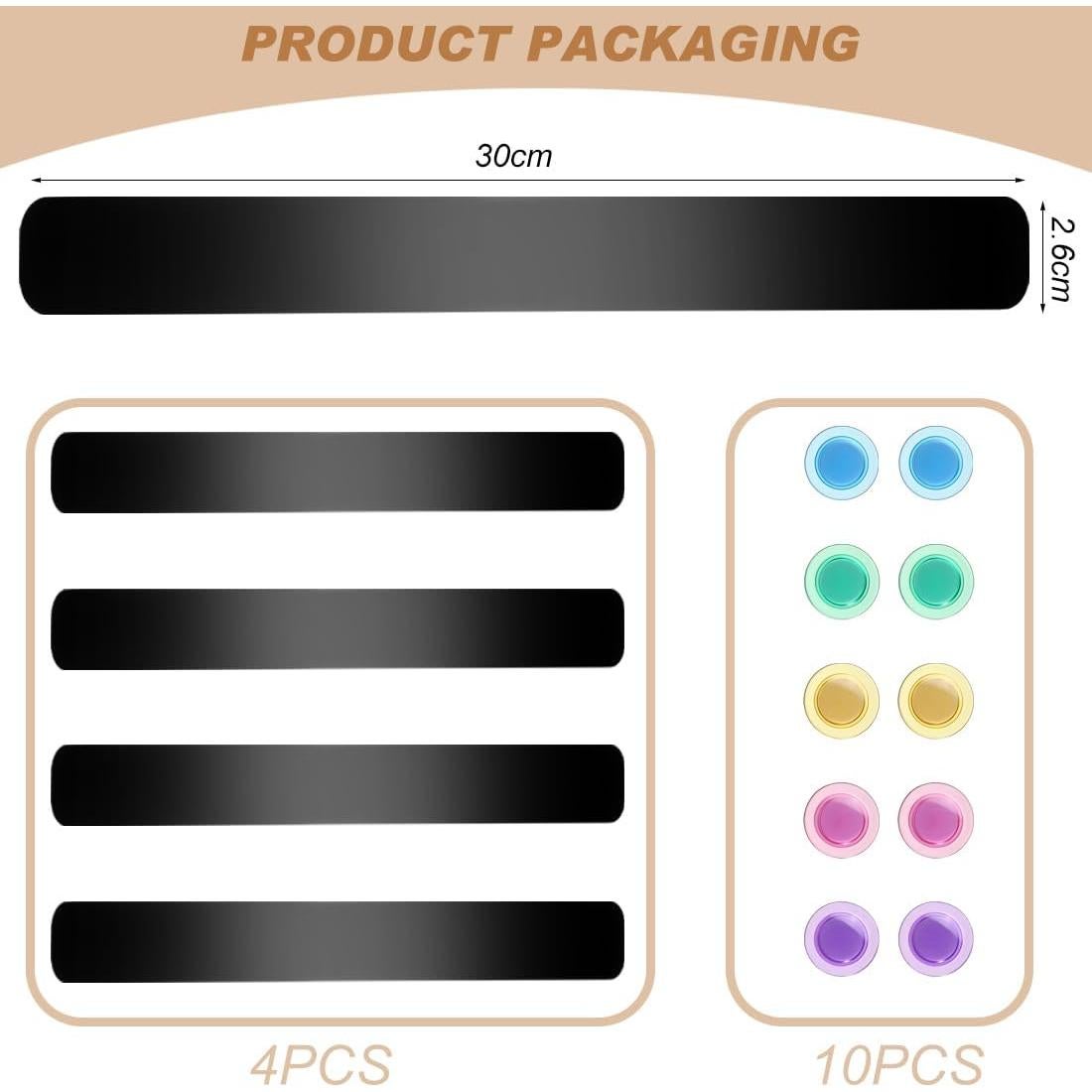 Tiras Magnéticas de Metal LINXIU 26x300mm con Adhesivo