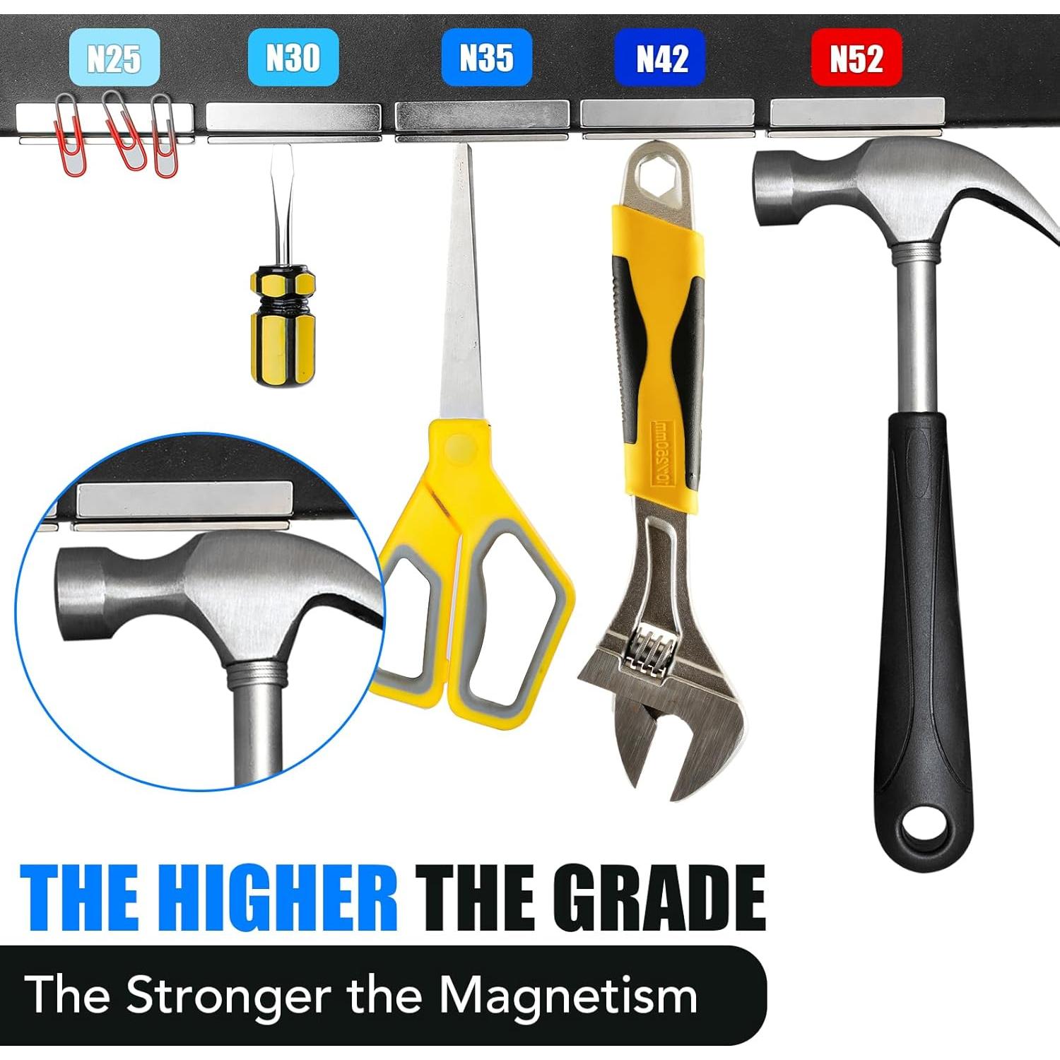Barras de Imán de Neodimio MIKEDE 12 Piezas 60x10x3mm N35