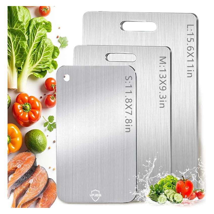 Juego de 3 Tablas de Cortar de Titanio UFJEG - Apto Lavavajillas