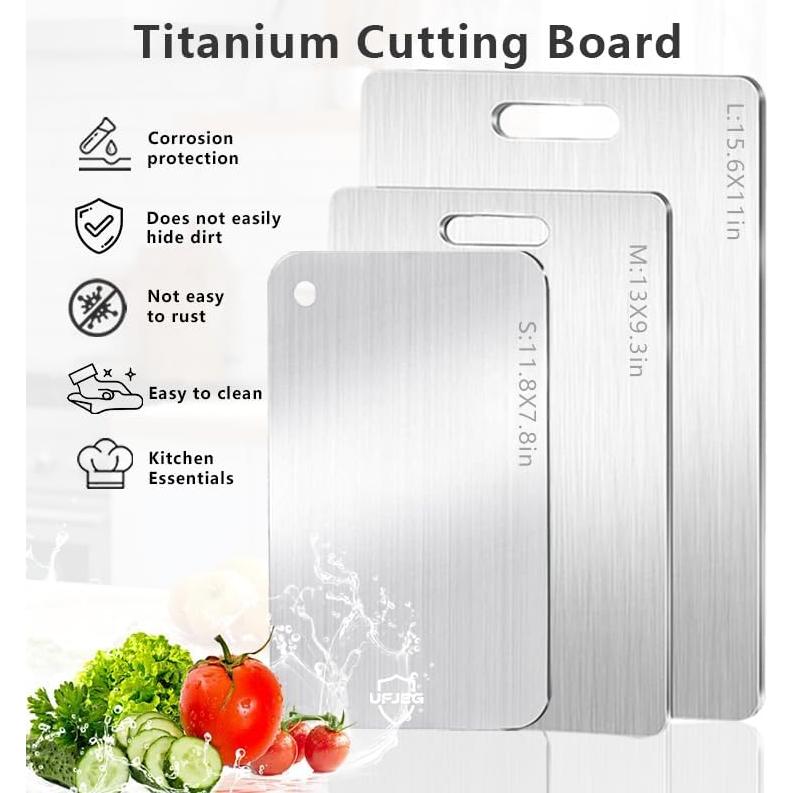 Juego de 3 Tablas de Cortar de Titanio UFJEG - Apto Lavavajillas