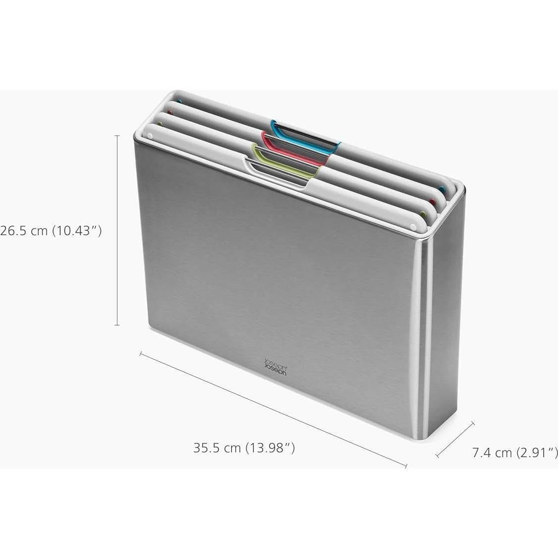 Set de 4 Tablas de Cortar Joseph Joseph con Estuche Acero Inoxidable