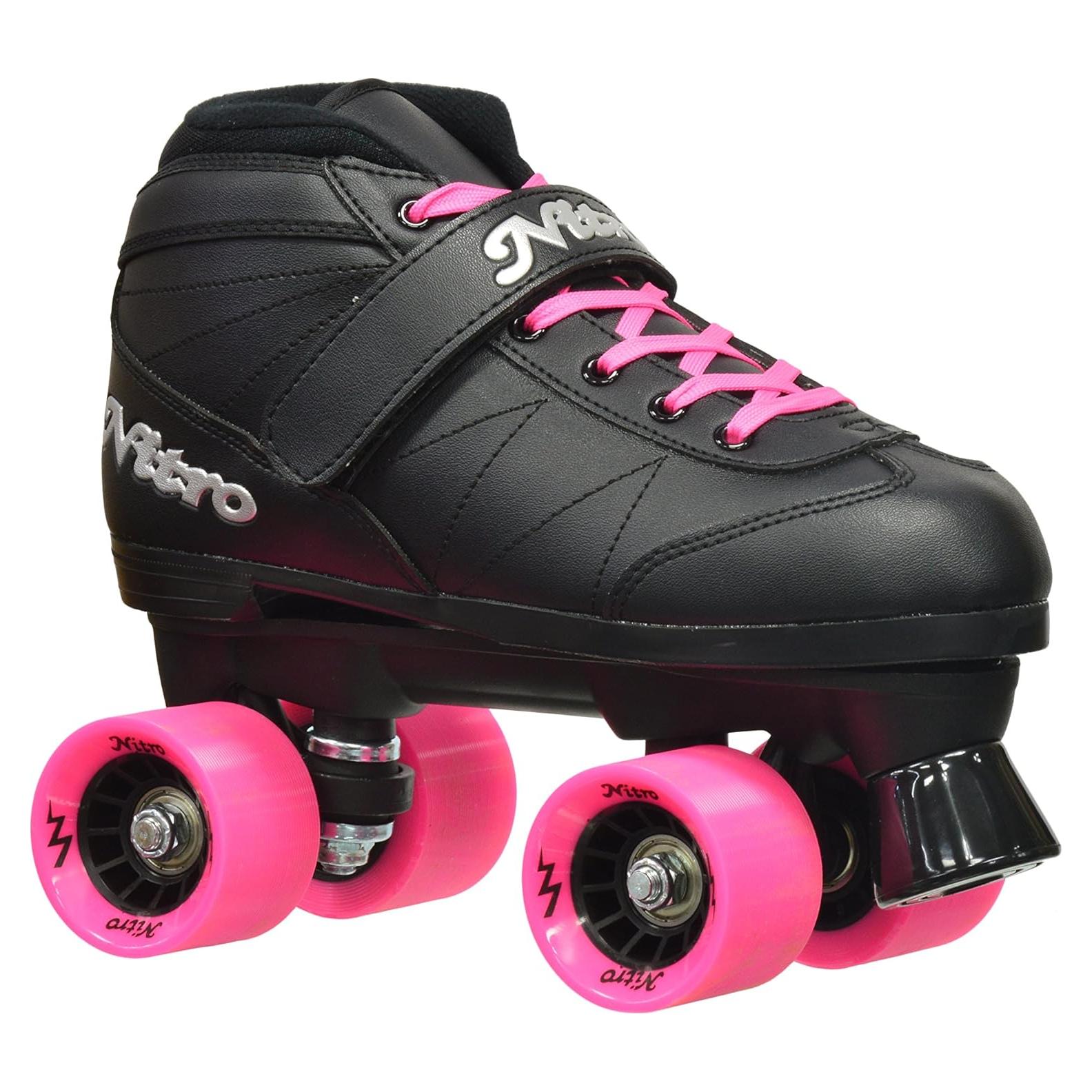 Patines Cuádruples Epic Super Nitro Adulto 7 Negro/Rosa