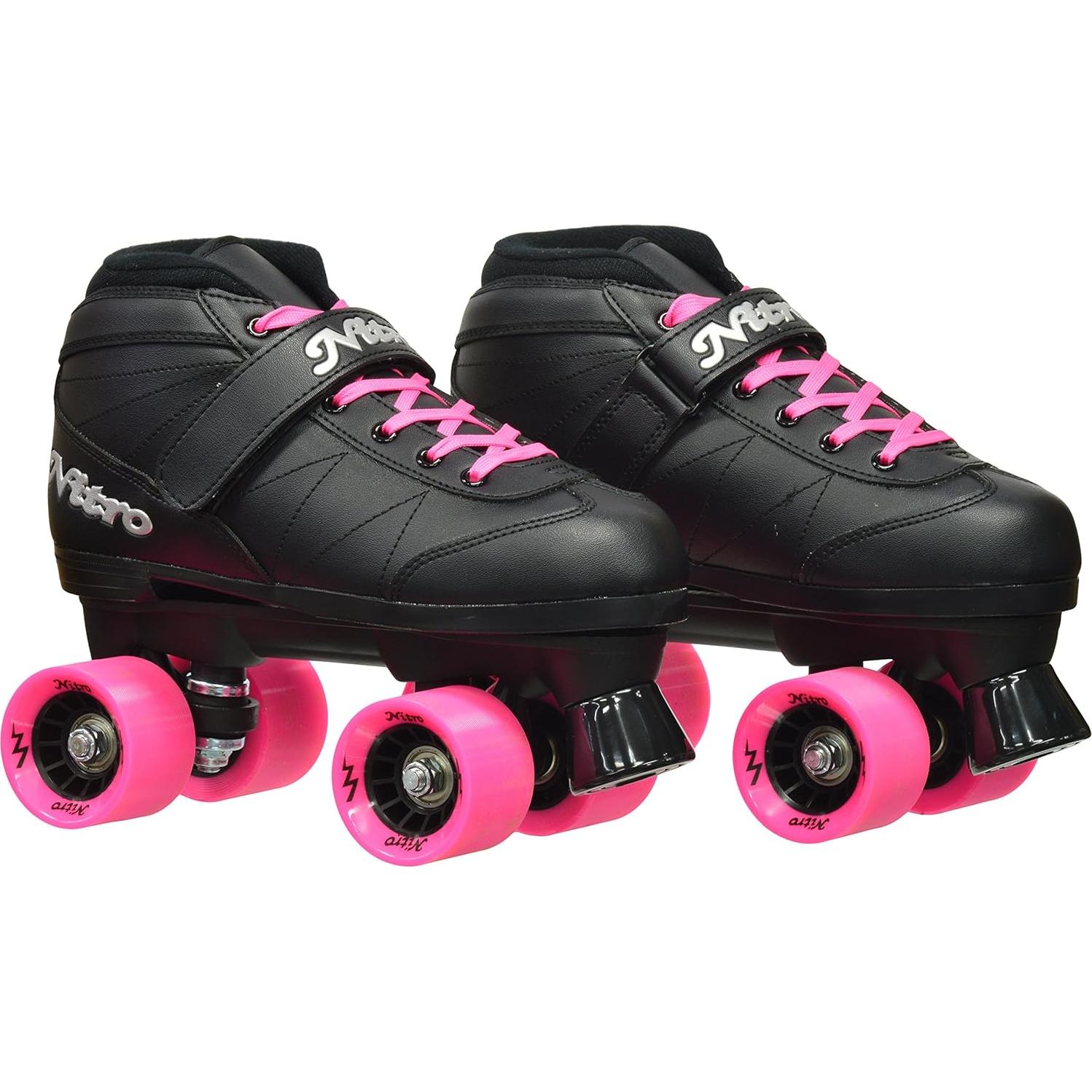 Patines Cuádruples Epic Super Nitro Adulto 7 Negro/Rosa