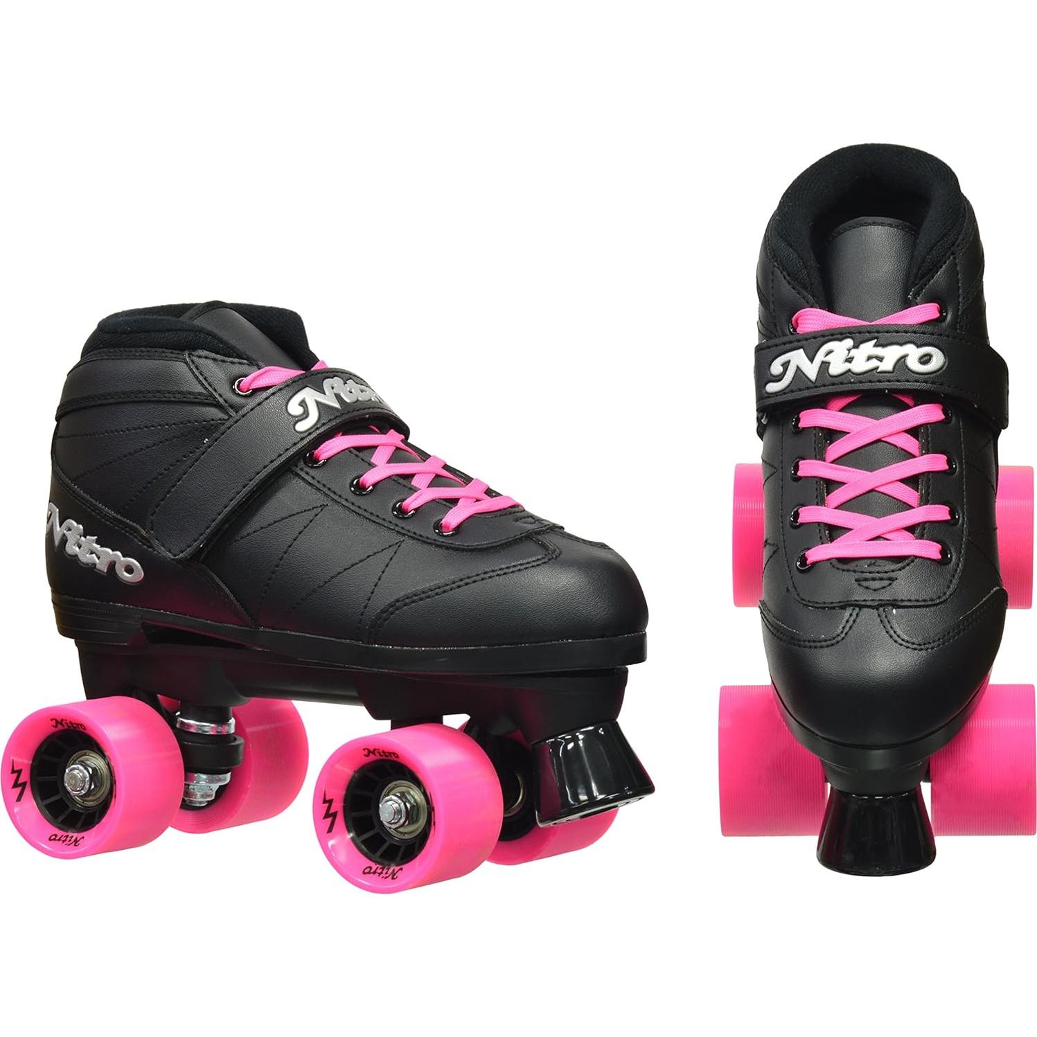 Patines Cuádruples Epic Super Nitro Adulto 7 Negro/Rosa