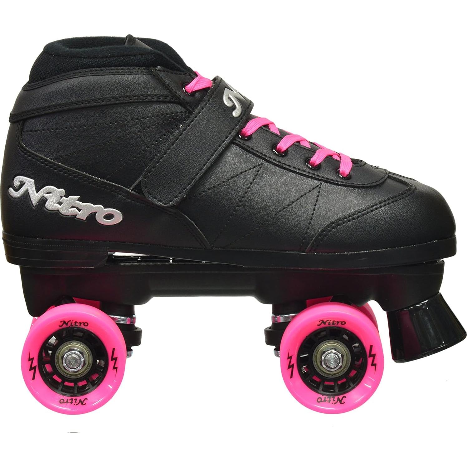 Patines Cuádruples Epic Super Nitro Adulto 7 Negro/Rosa