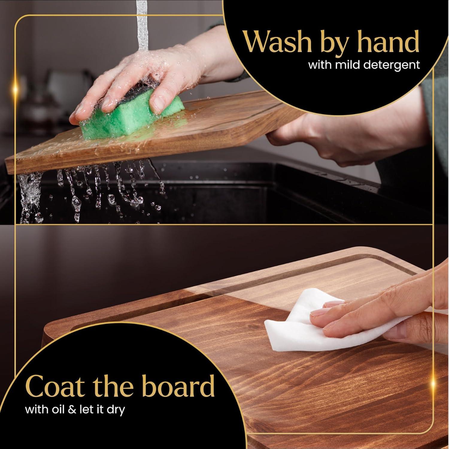 Juego de 3 Tablas de Cortar de Acacia Deer & Oak con Soporte