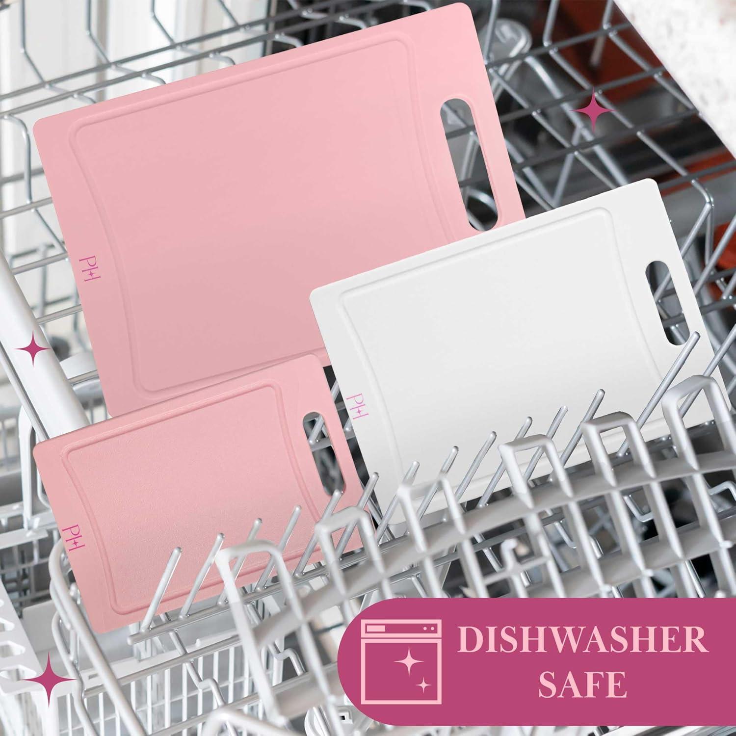 Juego de 3 Tablas de Cortar Paris Hilton, Plástico Sin BPA, Rosa y Crema