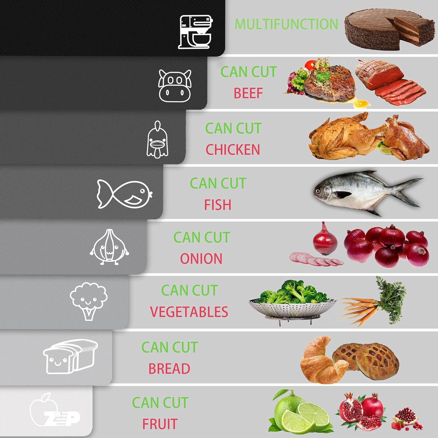 Conjunto de 5 tablas de cortar ZVP color gradiente 38.1x30.5 cm